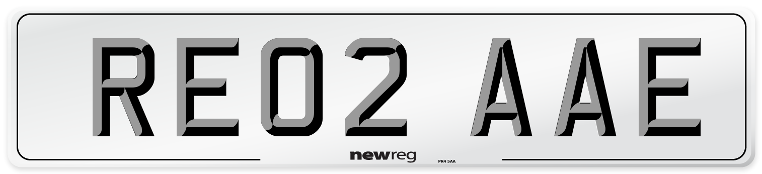 RE02 AAE Number Plate from New Reg
